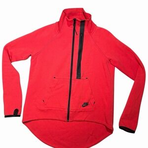Nike Tech Fleece Moto Cape Jacket Daring Red Women's M 642688-647 Rare‎ Color